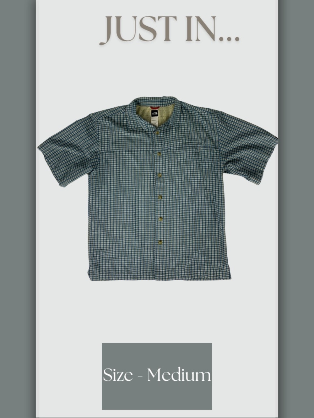 The North Face Plaid Short Sleeve Shirt in Green & Blue M Outdoor Activewear